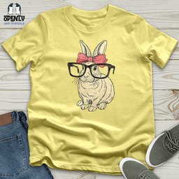 Rabbit With Glasses And Bow Unisex T Shirt Gift For Animal Lover