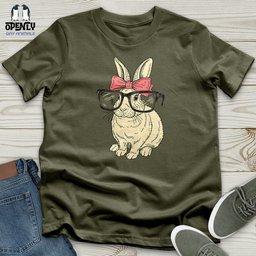 Rabbit With Glasses And Bow Unisex T Shirt Gift For Animal Lover