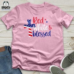 Red White Blessed Unisex T Shirt Gift For Animal Lover