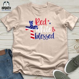 Red White Blessed Unisex T Shirt Gift For Animal Lover