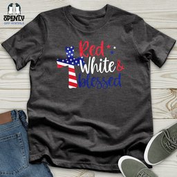 Red White Blessed Unisex T Shirt Gift For Animal Lover