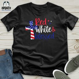Red White Blessed Unisex T Shirt Gift For Animal Lover