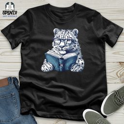 Scholarly Snow Leopard Unisex T Shirt Gift For Animal Lover