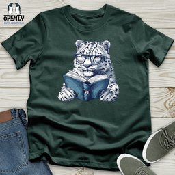 Scholarly Snow Leopard Unisex T Shirt Gift For Animal Lover