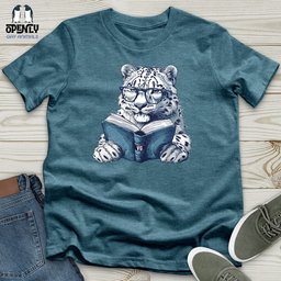 Scholarly Snow Leopard Unisex T Shirt Gift For Animal Lover