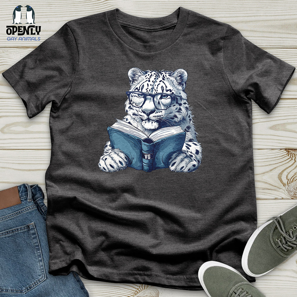 Scholarly Snow Leopard Unisex T Shirt Gift For Animal Lover