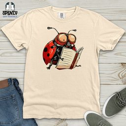 Scholarly Ladybug Heavy Cotton Comfort Colors Tee Gift For Animal Lover