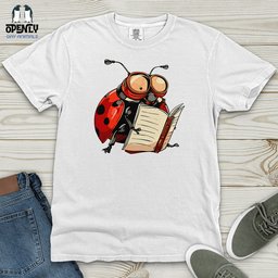 Scholarly Ladybug Heavy Cotton Comfort Colors Tee Gift For Animal Lover