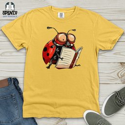 Scholarly Ladybug Heavy Cotton Comfort Colors Tee Gift For Animal Lover