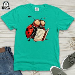 Scholarly Ladybug Heavy Cotton Comfort Colors Tee Gift For Animal Lover
