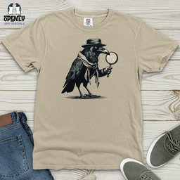 Raven Detective Mystery Heavy Cotton Comfort Colors Tee Gift For Animal Lover