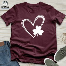 Shamrock Heart Unisex T Shirt Gift For Animal Lover