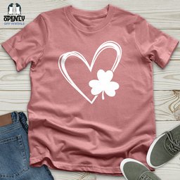 Shamrock Heart Unisex T Shirt Gift For Animal Lover