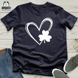 Shamrock Heart Unisex T Shirt Gift For Animal Lover