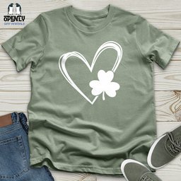 Shamrock Heart Unisex T Shirt Gift For Animal Lover
