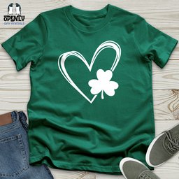 Shamrock Heart Unisex T Shirt Gift For Animal Lover