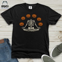 Pumpkin Skeleton Heavy Cotton Comfort Colors Tee Gift For Animal Lover