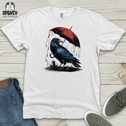 Raven In Rain Heavy Cotton Comfort Colors Tee Gift For Animal Lover