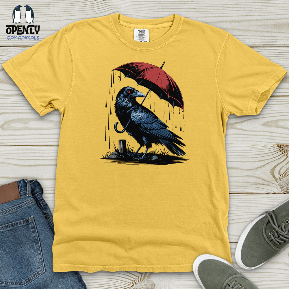 Raven In Rain Heavy Cotton Comfort Colors Tee Gift For Animal Lover