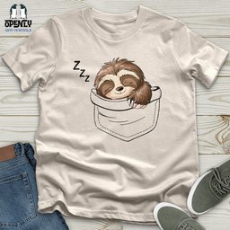 Sloth Sleeping In A Pocket Unisex T Shirt Gift For Animal Lover