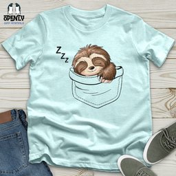 Sloth Sleeping In A Pocket Unisex T Shirt Gift For Animal Lover
