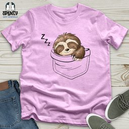Sloth Sleeping In A Pocket Unisex T Shirt Gift For Animal Lover