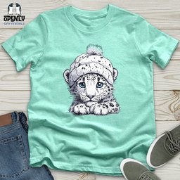 Snow Leopard Warmth Unisex T Shirt Gift For Animal Lover