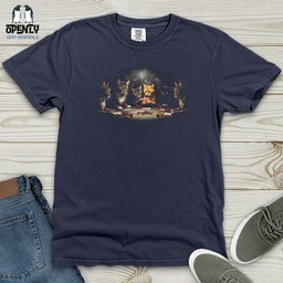 Poker Cats Heavy Cotton Comfort Colors Tee Gift For Cat Lover