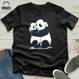 Panda Cuddle Embrace Unisex T Shirt Gift For Animal Lover
