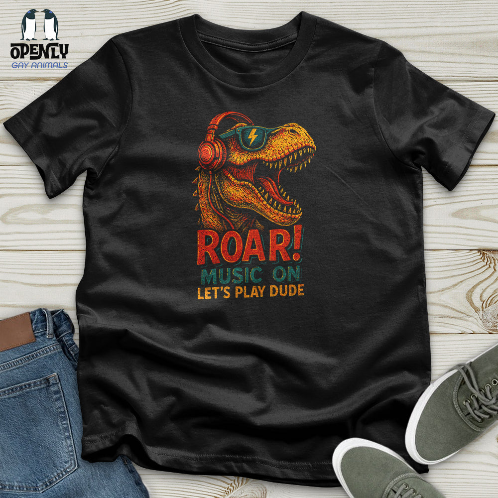 Roar Music On Lets Play Dude Softstyle Tee Gift For Animal Lover