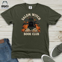 Salem Witch Book Club Heavy Cotton Comfort Colors Tee Gift For Animal Lover