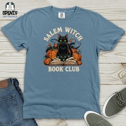 Salem Witch Book Club Heavy Cotton Comfort Colors Tee Gift For Animal Lover