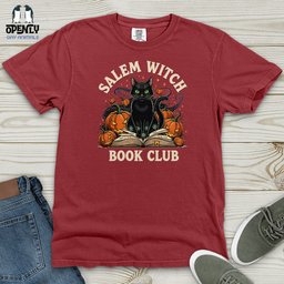 Salem Witch Book Club Heavy Cotton Comfort Colors Tee Gift For Animal Lover