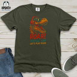 Roar Music On Lets Play Dude Heavy Cotton Comfort Colors Tee Gift For Animal Lover