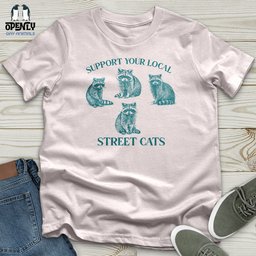 Support Your Local Street Cats Softstyle Tee Gift For Cat Lover