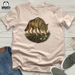 Wolf Reflection Unisex T Shirt Gift For Animal Lover
