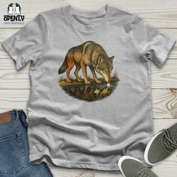 Wolf Reflection Unisex T Shirt Gift For Animal Lover