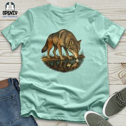 Wolf Reflection Unisex T Shirt Gift For Animal Lover