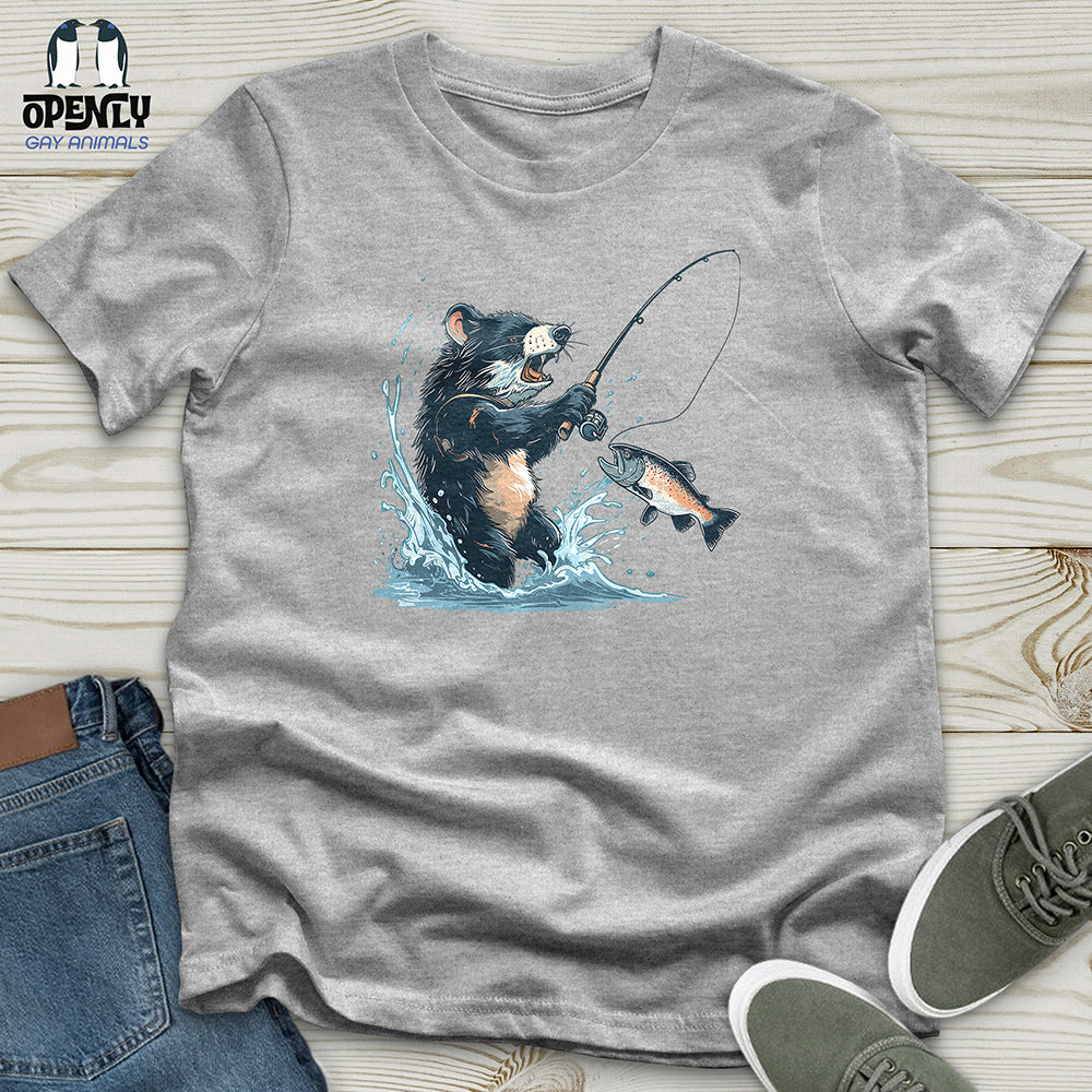Tasmanian Devil Fishing Unisex T Shirt Gift For Animal Lover