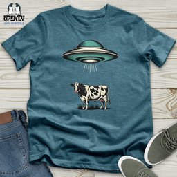 Ufo And Cow Design Unisex T Shirt Gift For Animal Lover