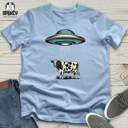Ufo And Cow Design Unisex T Shirt Gift For Animal Lover