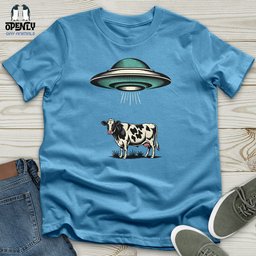 Ufo And Cow Design Unisex T Shirt Gift For Animal Lover