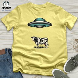 Ufo And Cow Design Unisex T Shirt Gift For Animal Lover