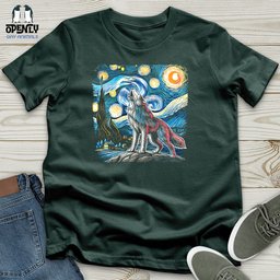 Wolf Starry Night Unisex T Shirt Gift For Animal Lover