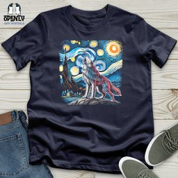 Wolf Starry Night Softstyle Tee Gift For Animal Lover