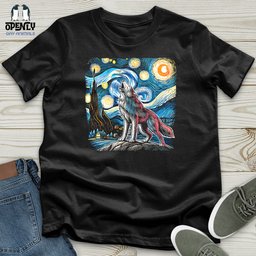 Wolf Starry Night Softstyle Tee Gift For Animal Lover