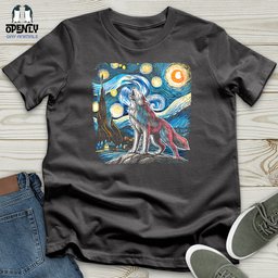 Wolf Starry Night Softstyle Tee Gift For Animal Lover