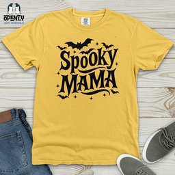 Spooky Mama Heavy Cotton Comfort Colors Tee Gift For Mom