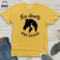 Two Hearts One Stride Heavy Cotton Comfort Colors Tee Gift For Animal Lover