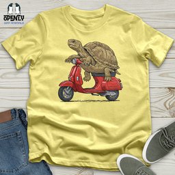 Turtle On A Scooter Unisex T Shirt Gift For Animal Lover